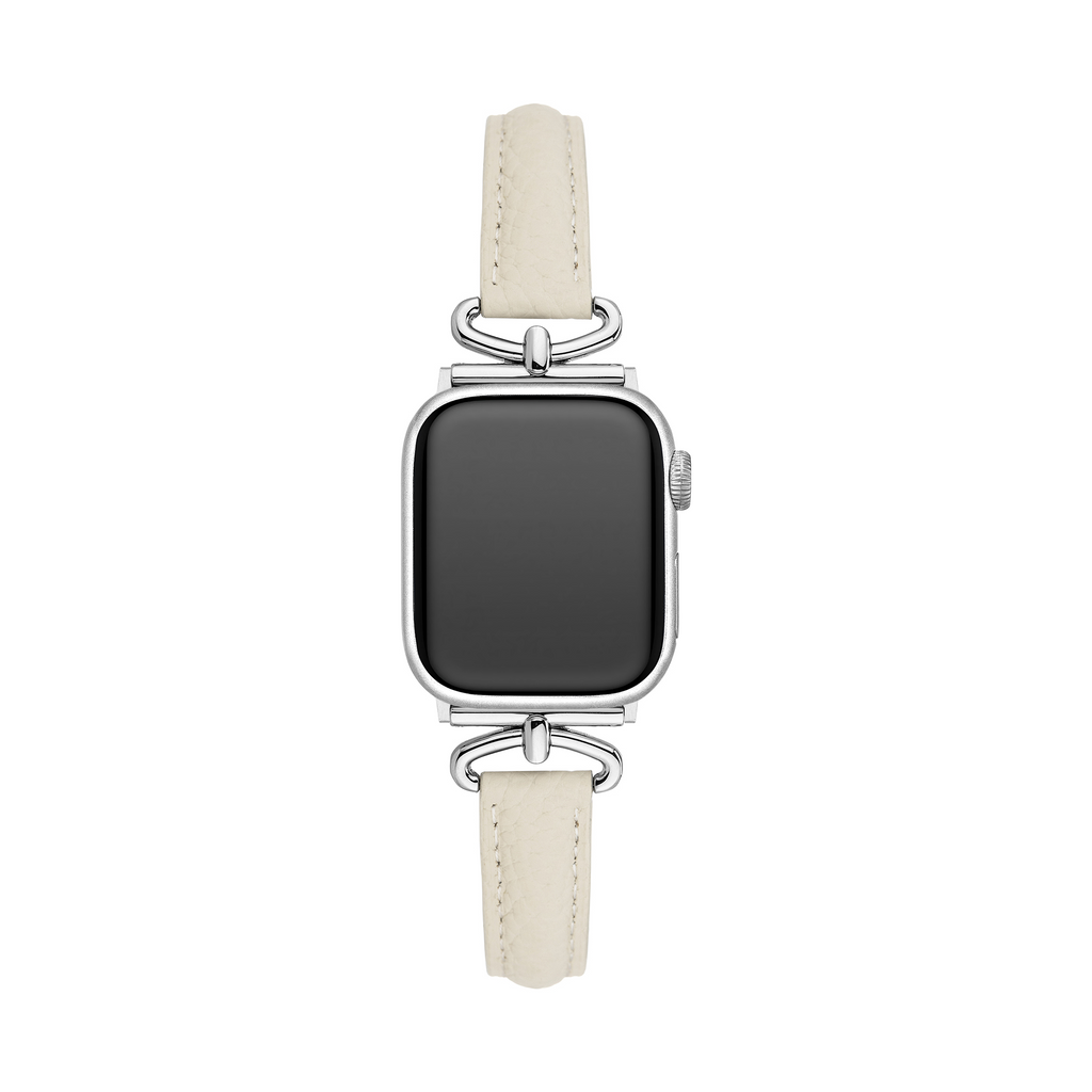 Metal Accented Leather Watch Band for Apple Watch