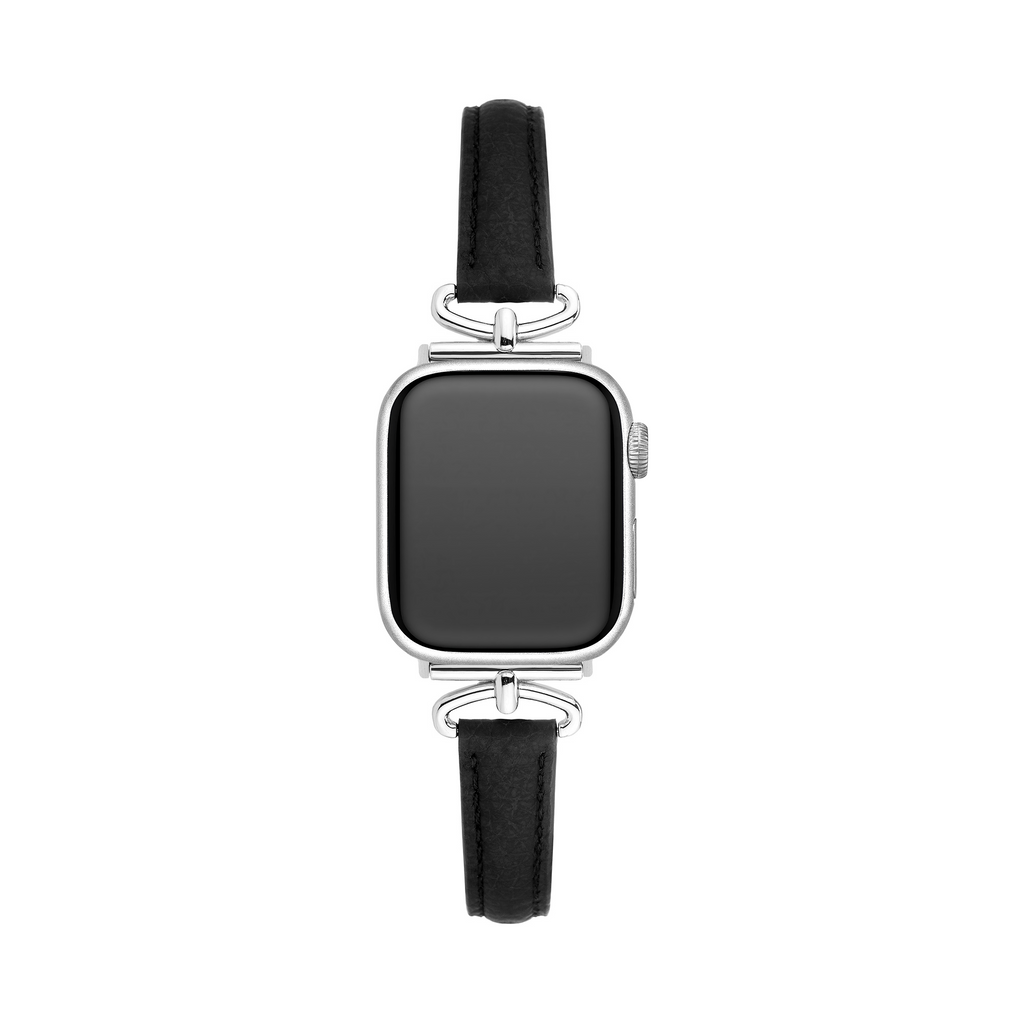 Metal Accented Leather Watch Band for Apple Watch