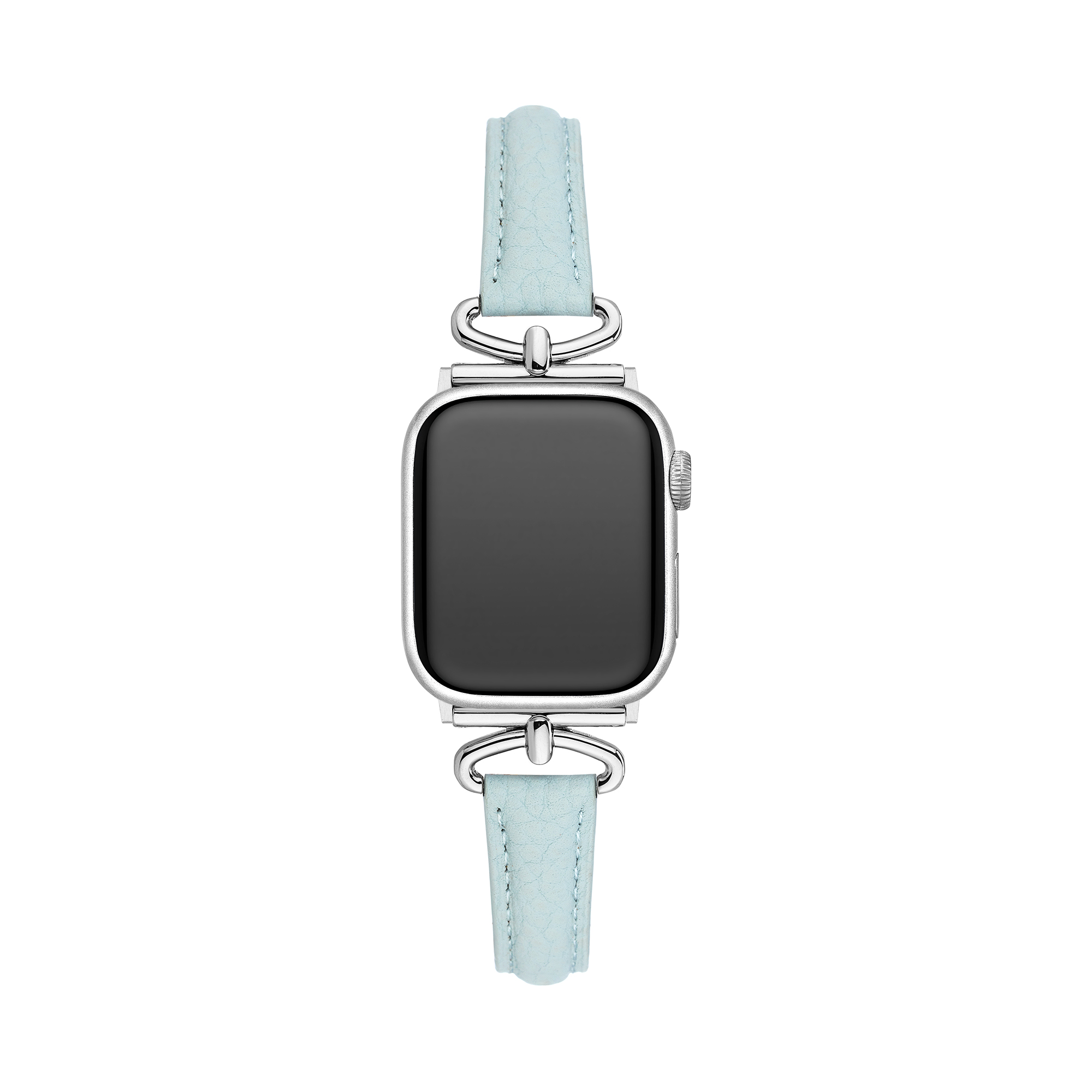Metal Accented Leather Watch Band for Apple Watch