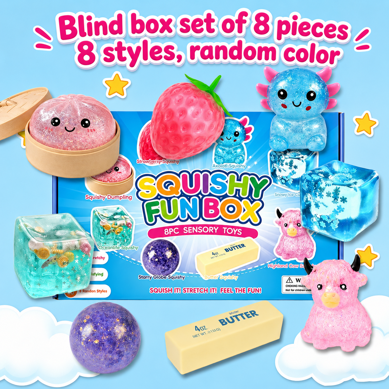 Squishy Fun Box ¨C 8pc Sensory Set