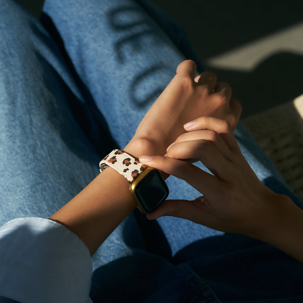 Leopard Print Leather Watch Band for Apple Watch