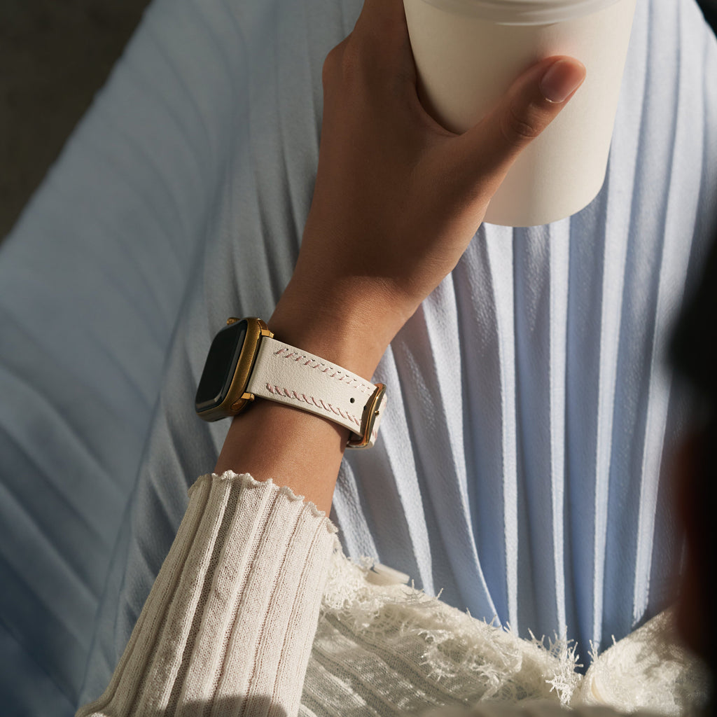 Unisex Stitching Leather Watch Band for Apple Watch