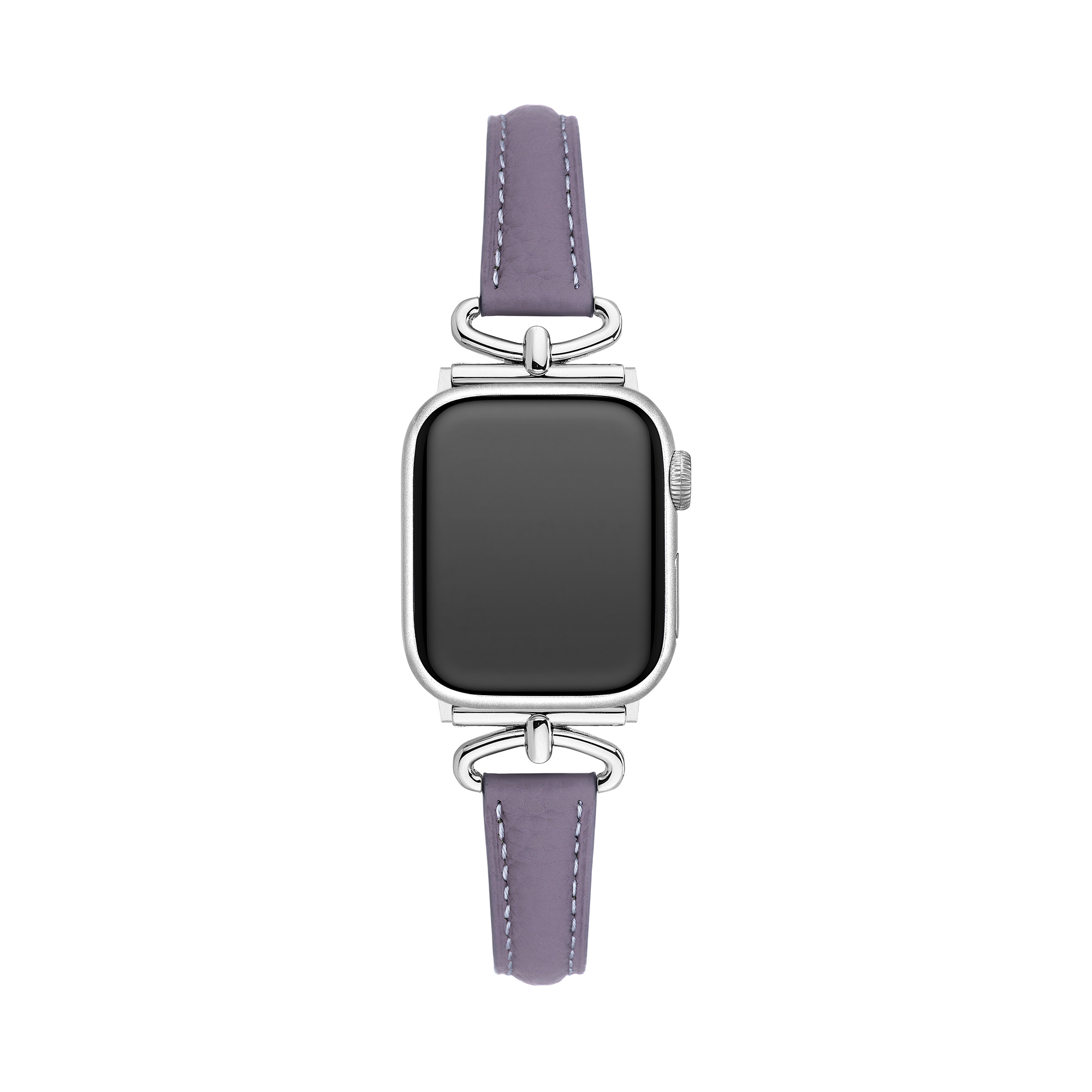 Metal Accented Leather Watch Band for Apple Watch