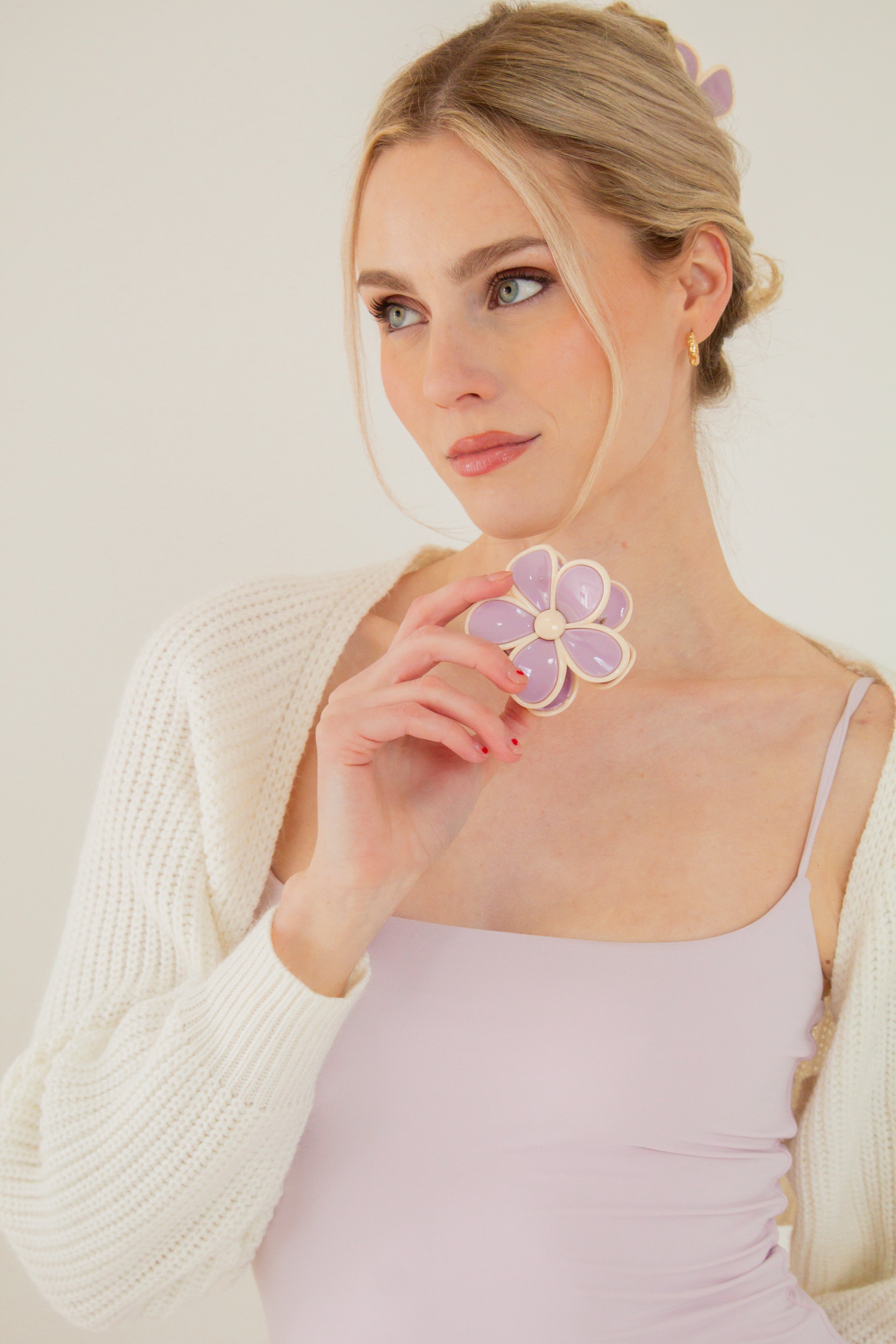 Lavender Flower Claw Clip