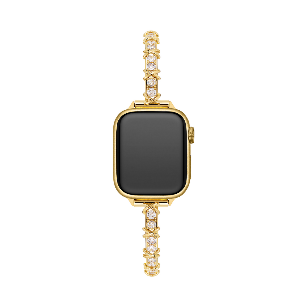 14k Gold / Platinum Plated Zircon Metal Watch Band