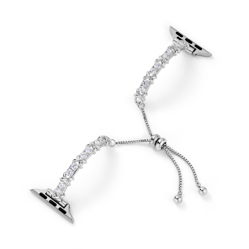 14k Gold / Platinum Plated Zircon Metal Watch Band