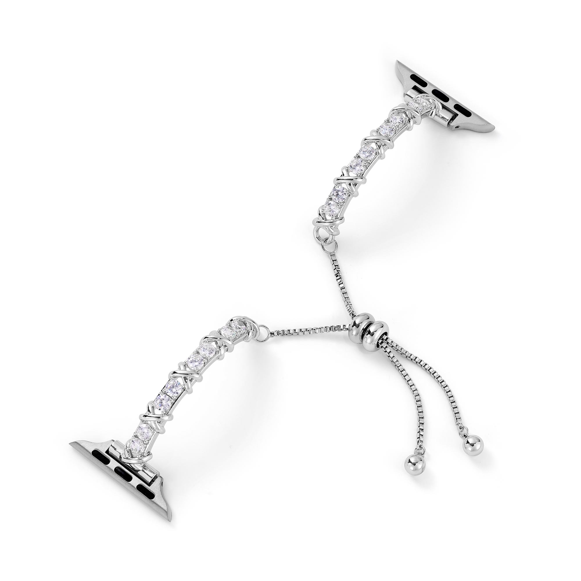 14k Gold / Platinum Plated Zircon Metal Watch Band