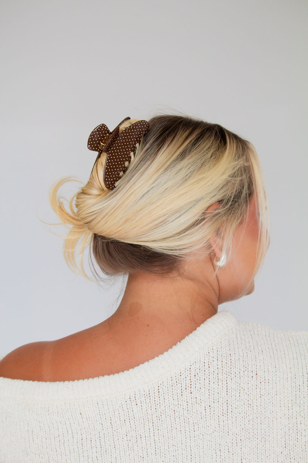 Cinnamon Polka Dot Claw Clip