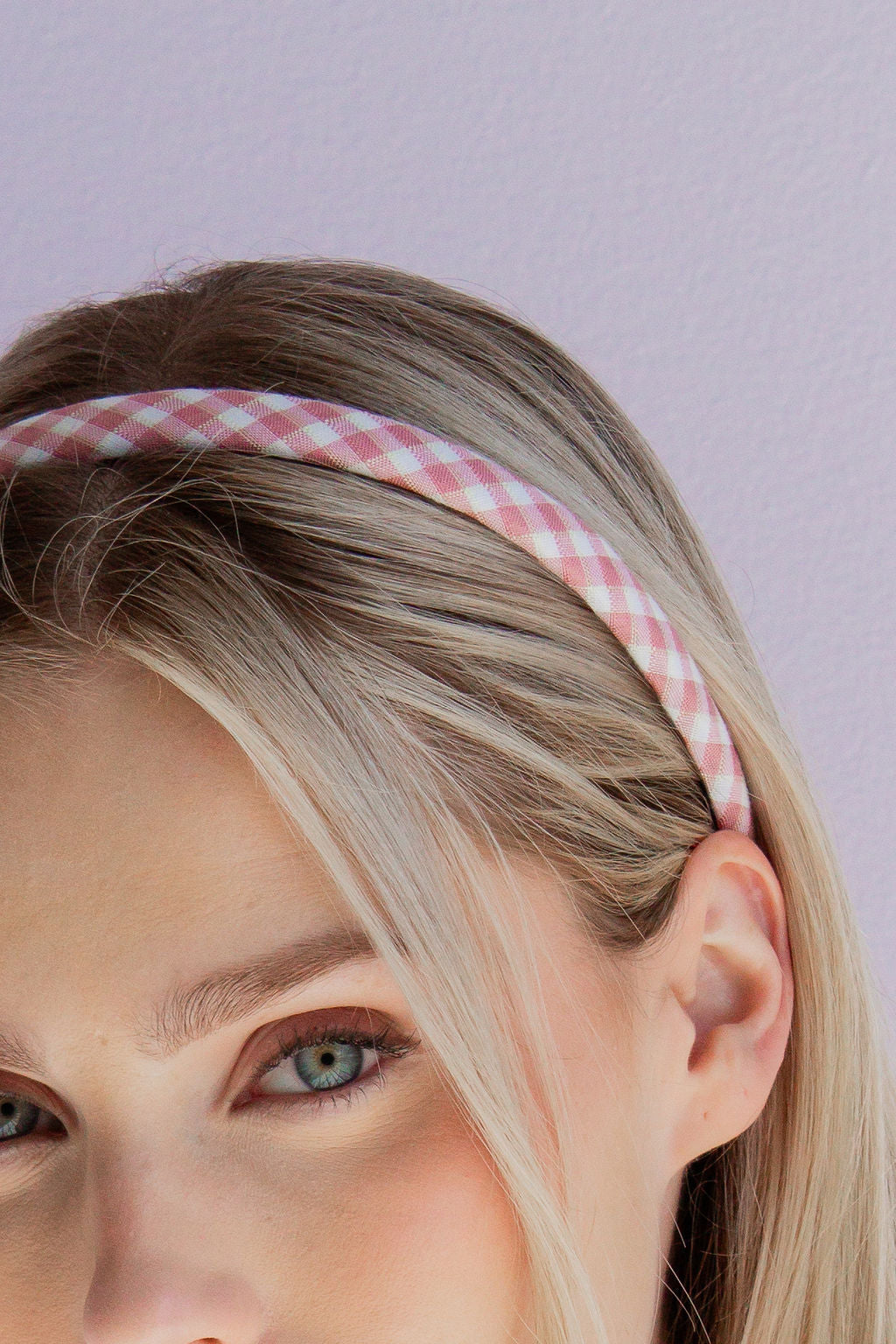 Mauve Checkered Headband