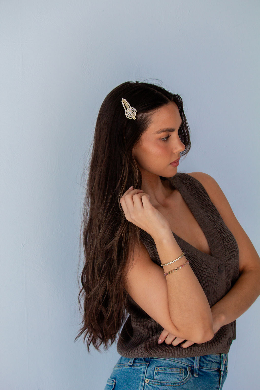 Gardenia Pearl Clip