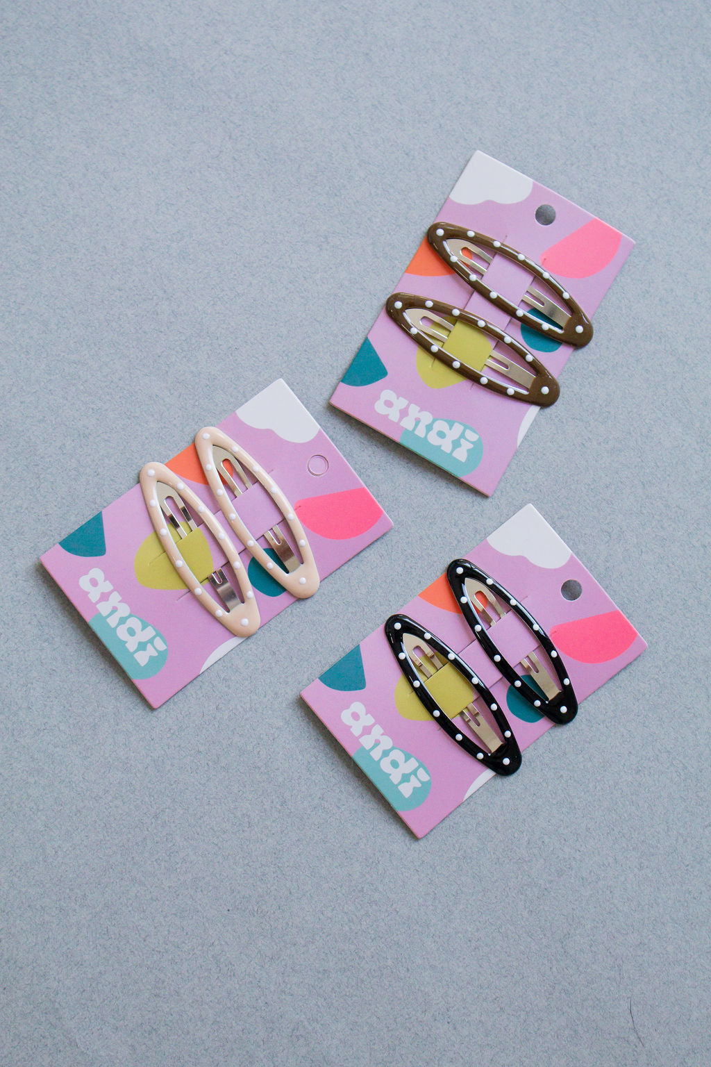 Neutral Dots Snap Clips 2-Pack