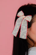 Red Trim Lace Bow