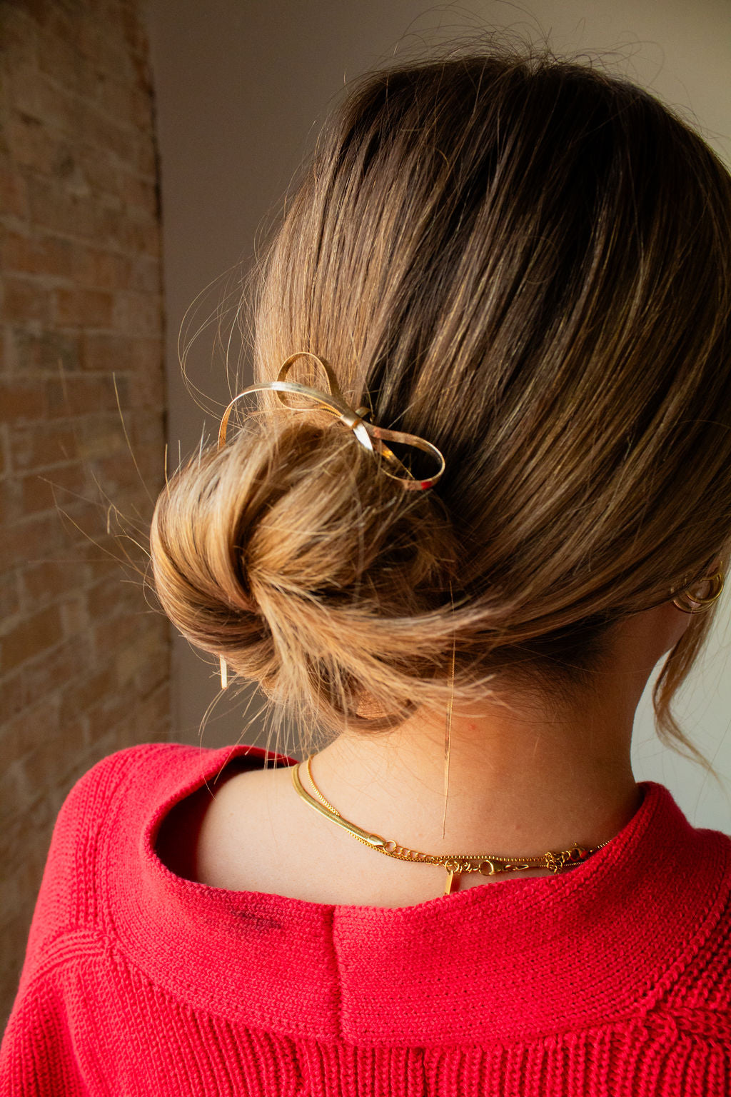 Dainty Gold Bow Ponytail Insert