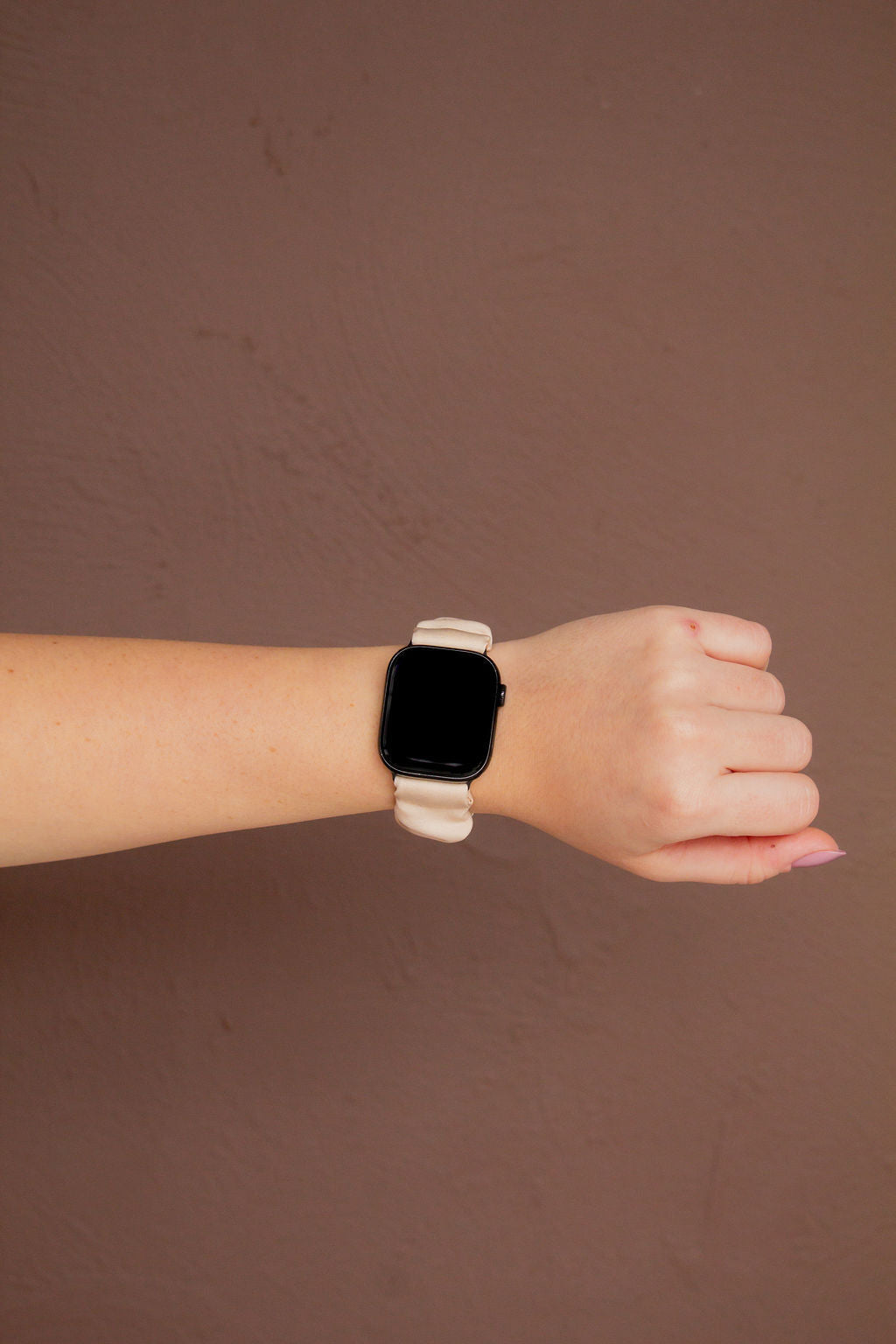 Oat Milk Luxe Scrunchie Band Compatible with Apple Watch