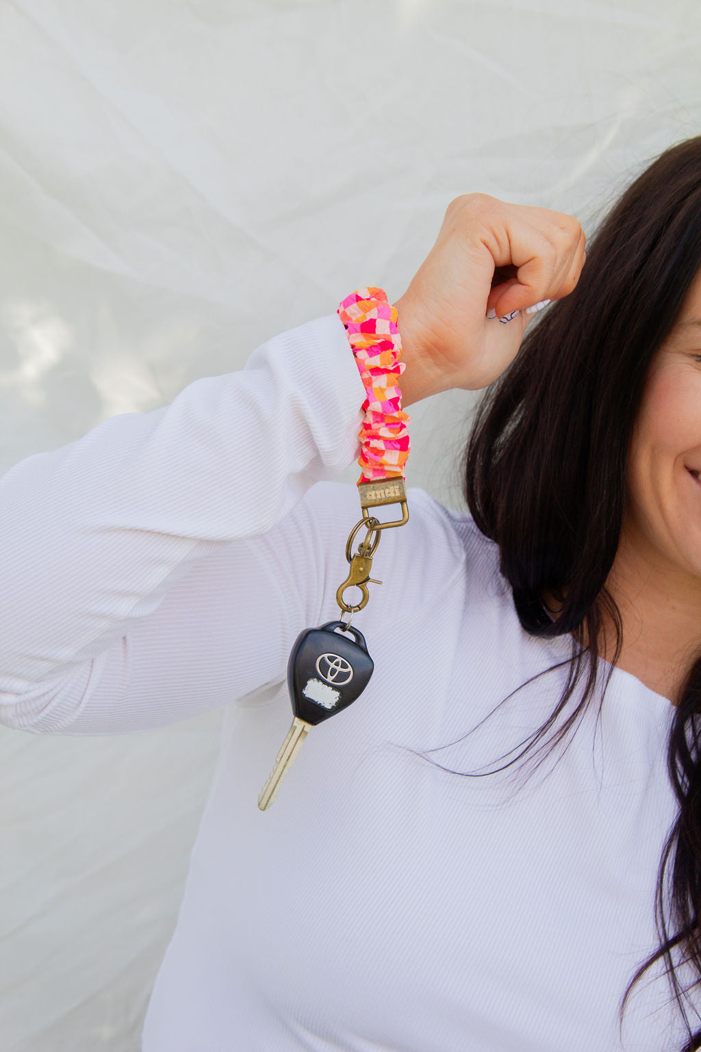 Andi x Katie Lynn Bright Checkered Keychain