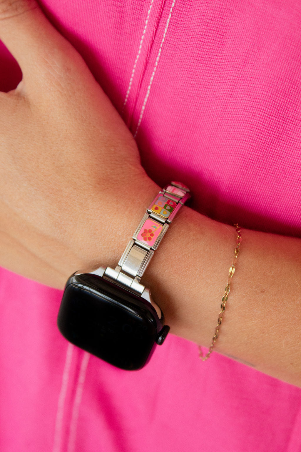 Silver Charm Watch Band