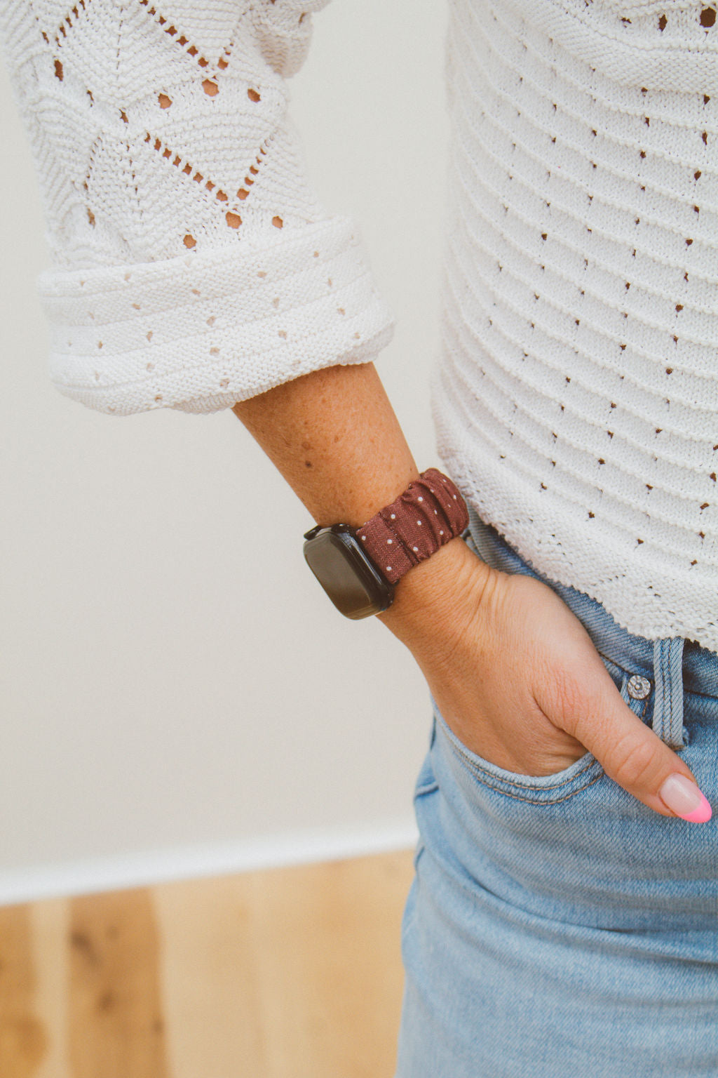 Flecked Mocha Scrunchie Watch Band