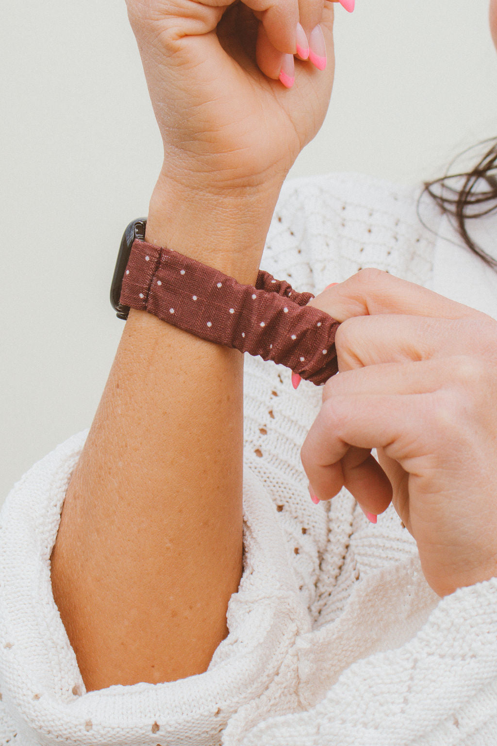 Flecked Mocha Scrunchie Watch Band
