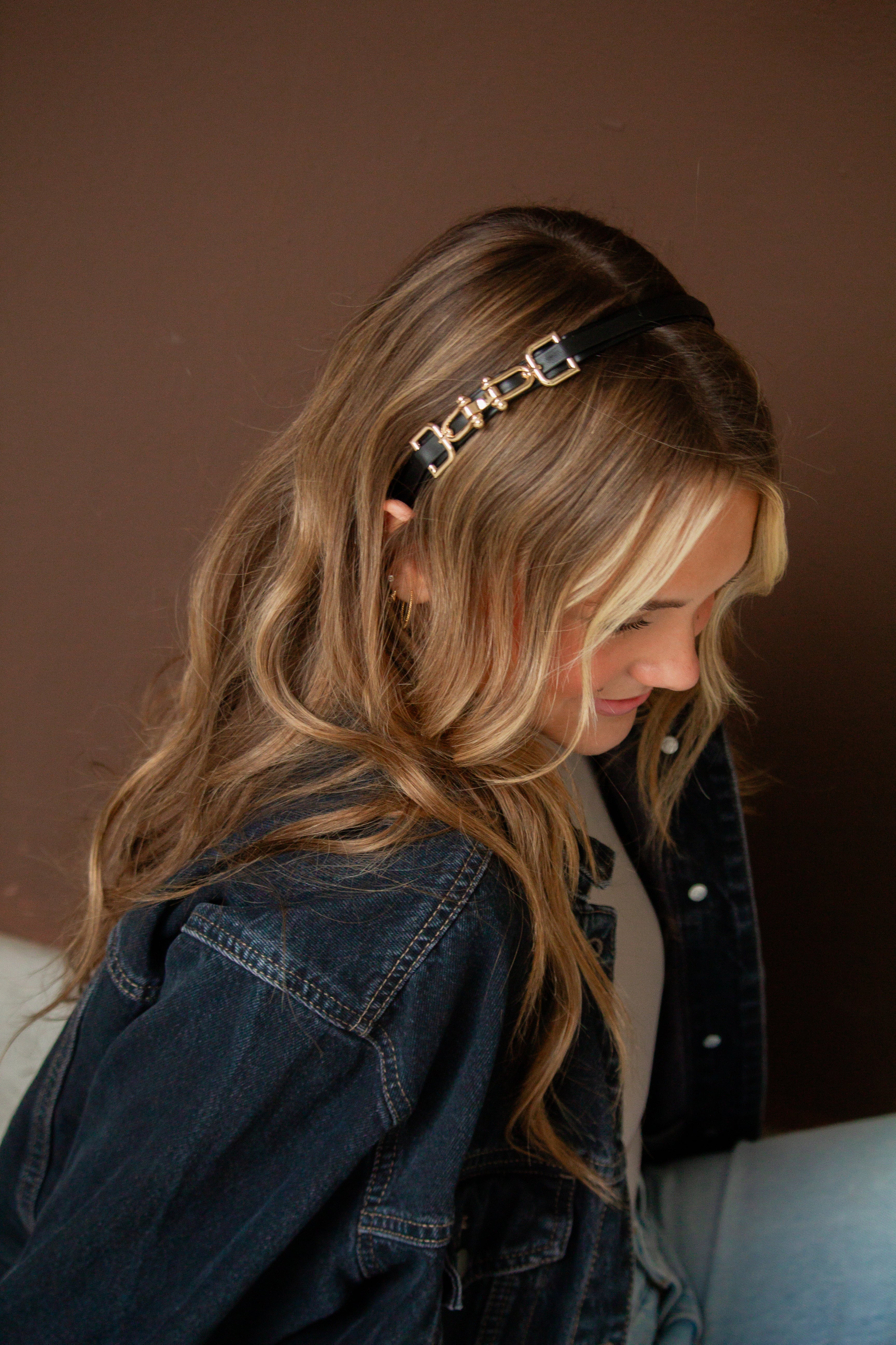 Chained Gold & Black Headband