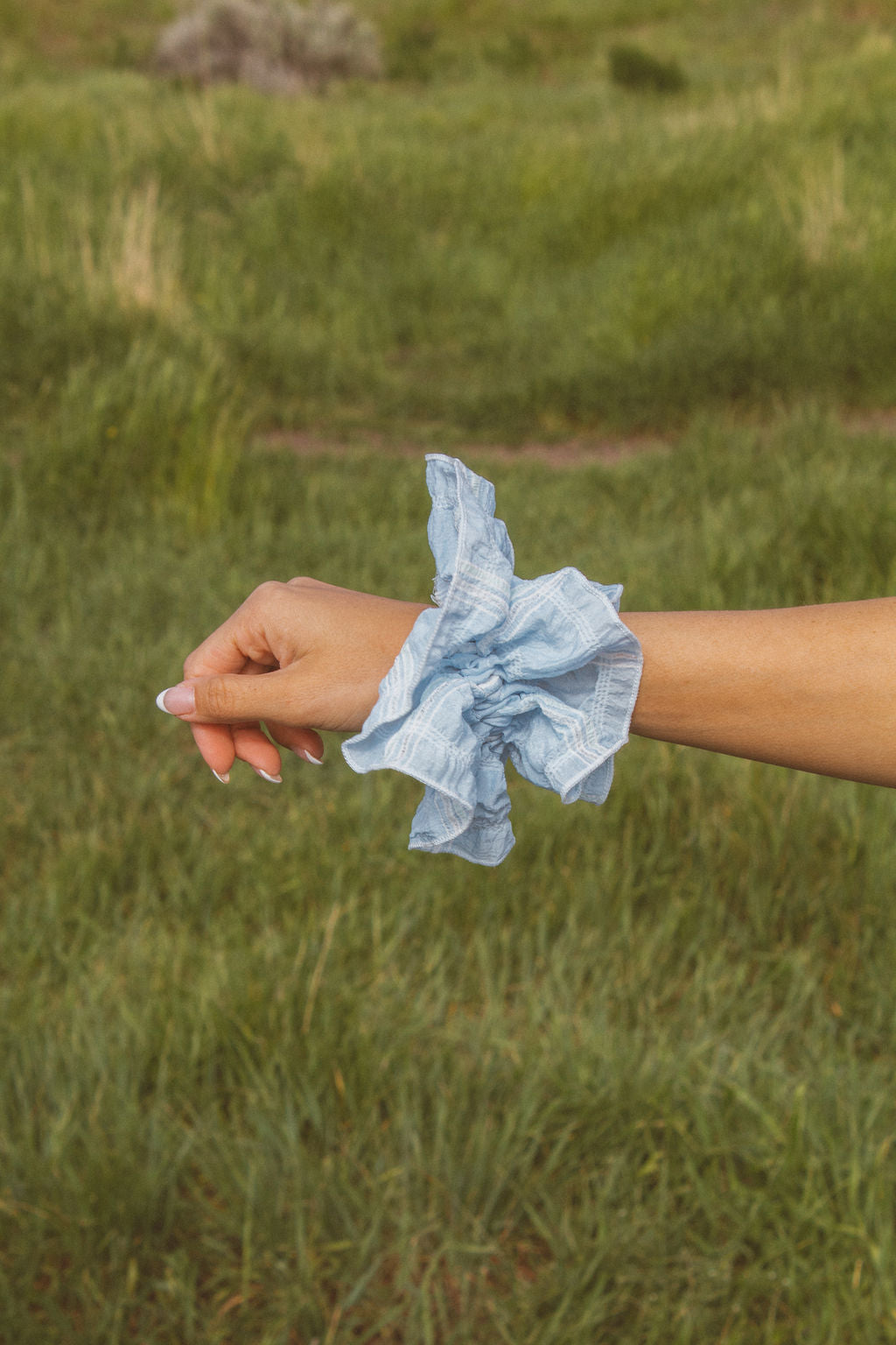 Sky Ruffle Oversized Scrunchie