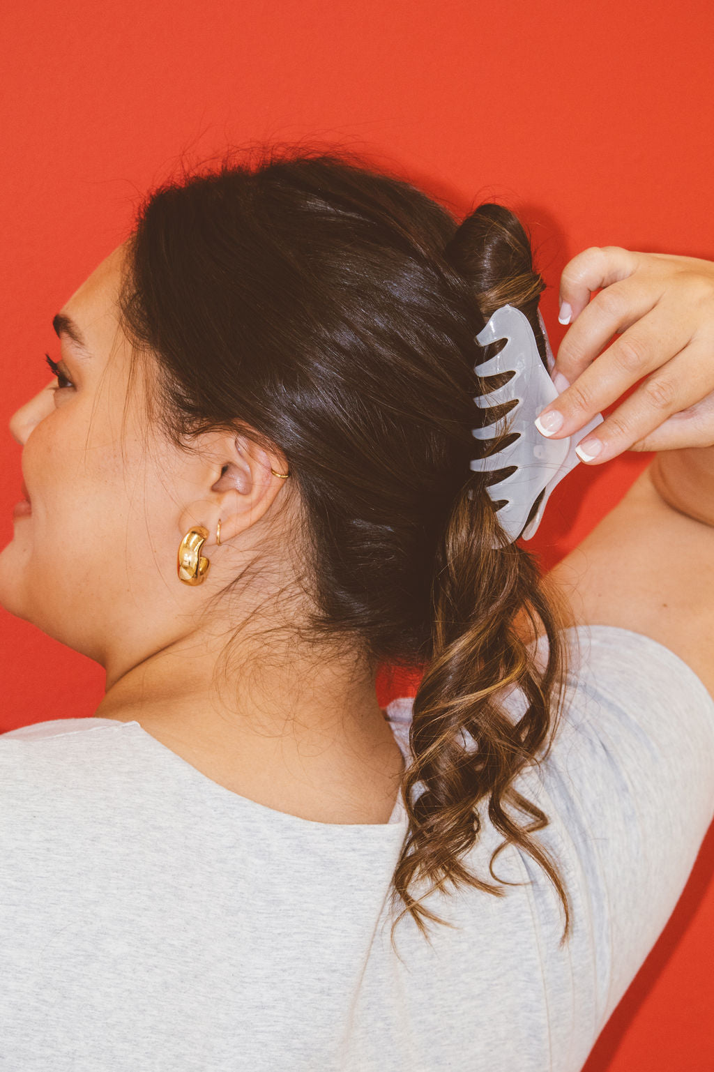 Milky White Claw Clip