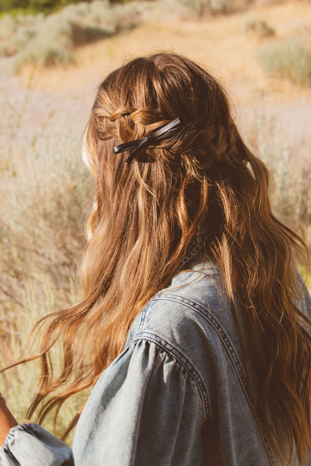 Leather Bow Alligator Clip