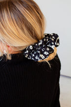 Onyx Floral Jumbo Scrunchie