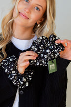 Onyx Floral Jumbo Scrunchie