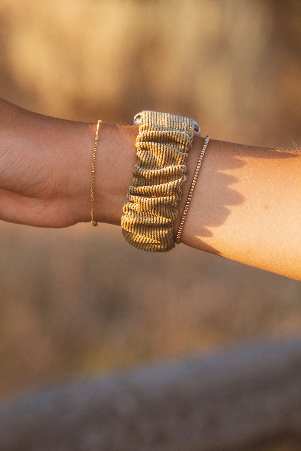 Olive Corduroy Watch Band