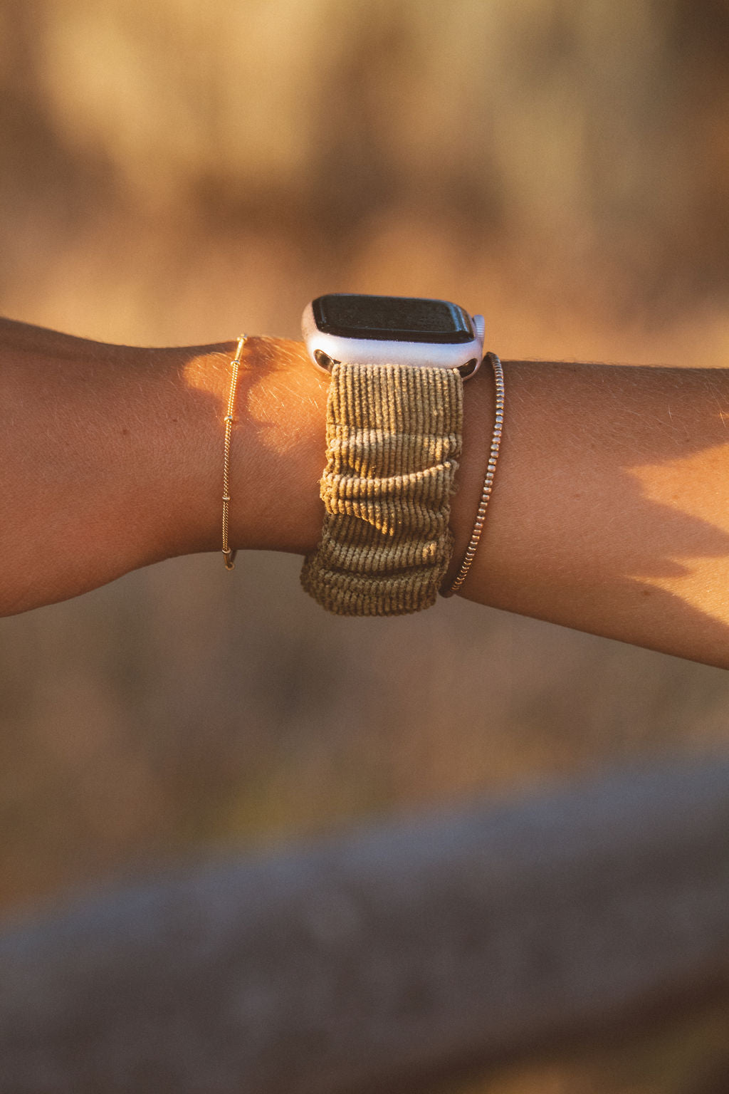 Olive Corduroy Watch Band