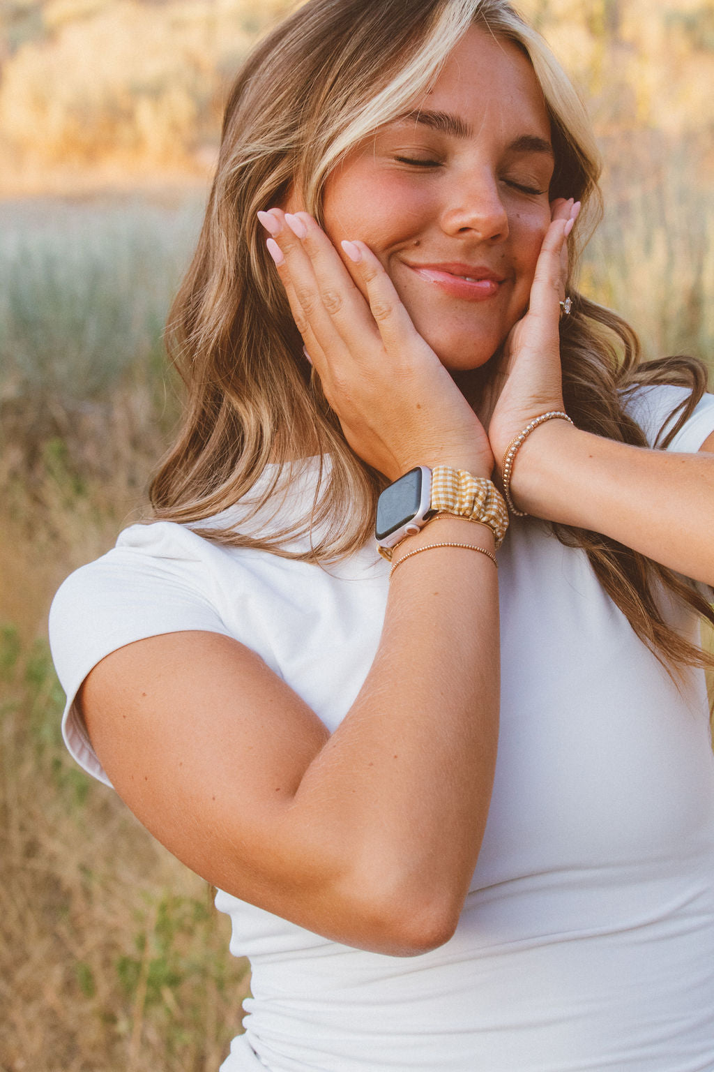 Mustard Gingham Watch Band