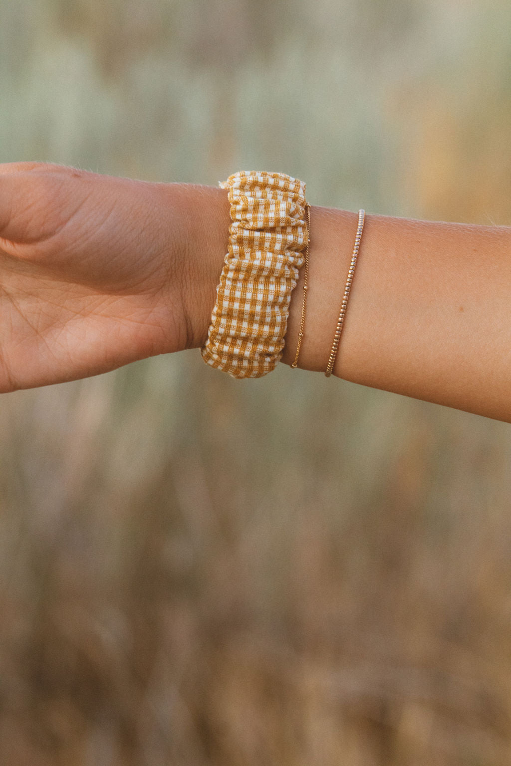 Mustard Gingham Watch Band