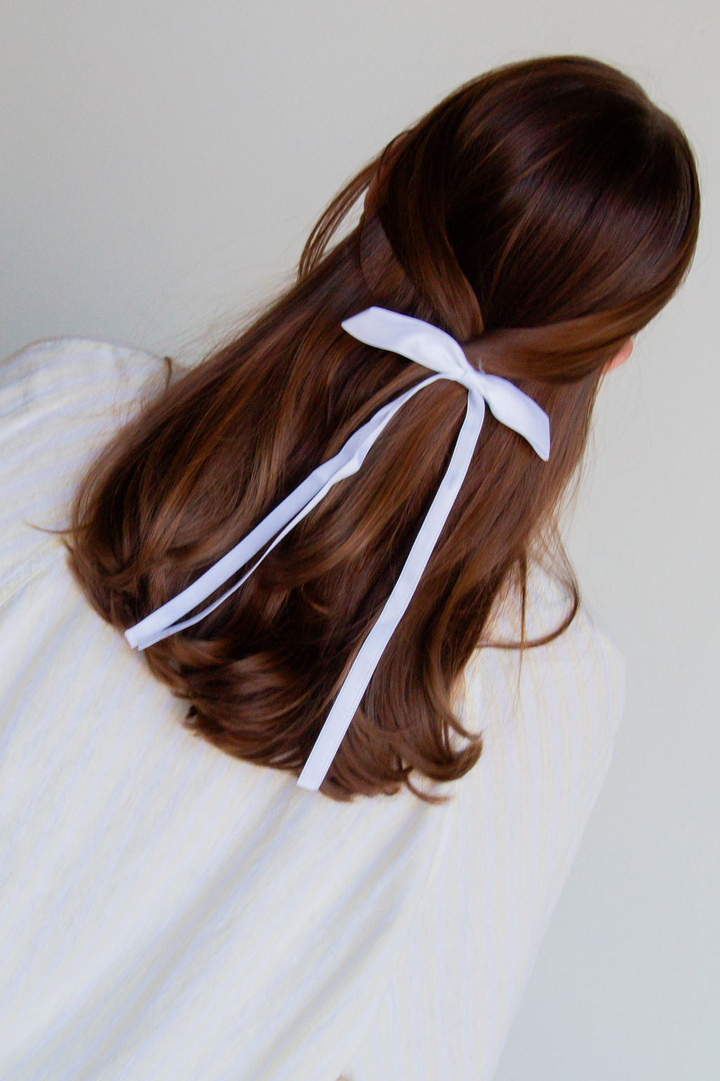 Satin Ribbon Long Bow Clip