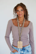 Neutral Floral Lanyard