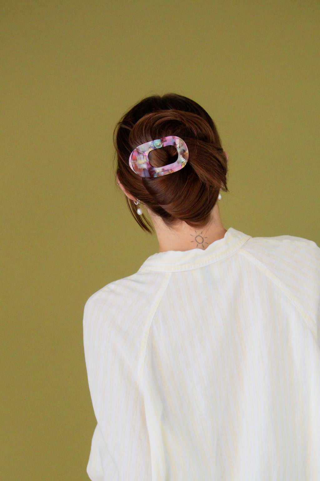 Acetate Circle Cutout Flat Claw Clips
