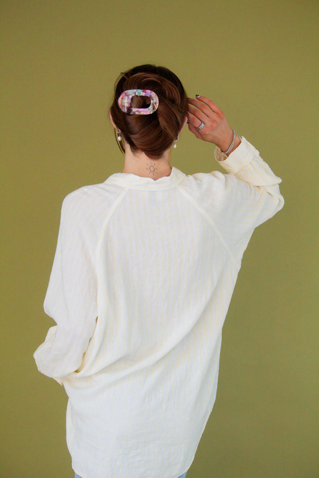 Acetate Circle Cutout Flat Claw Clips