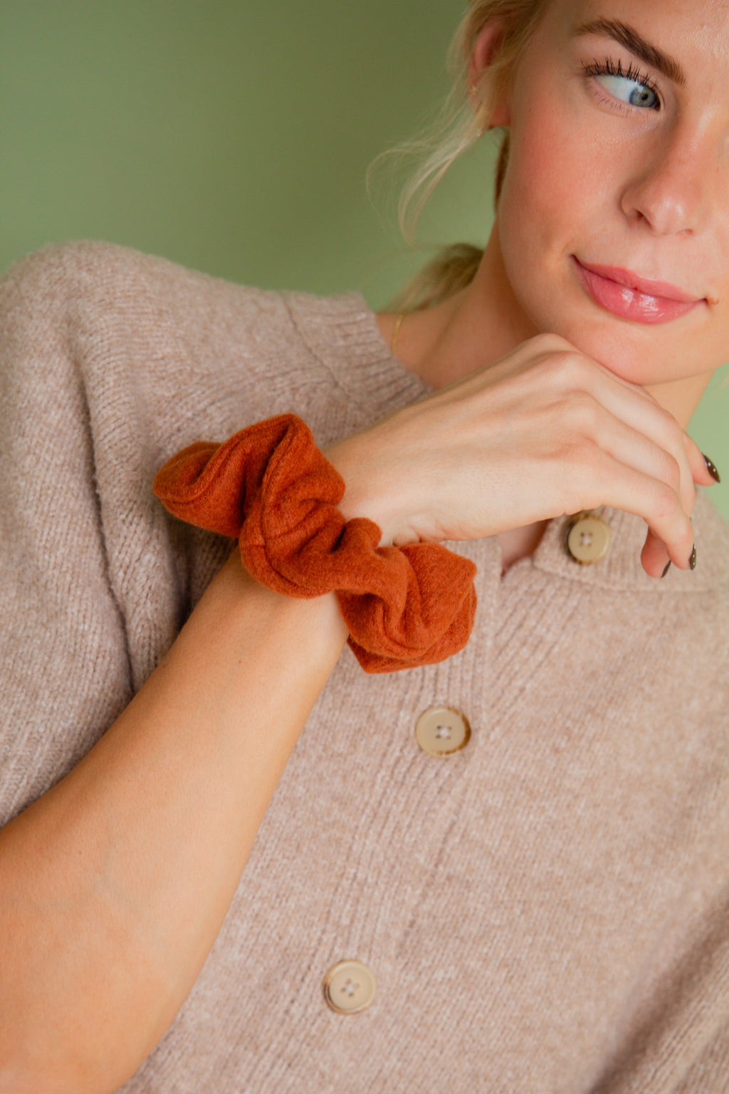 Cozy Rust Oversized Scrunchie