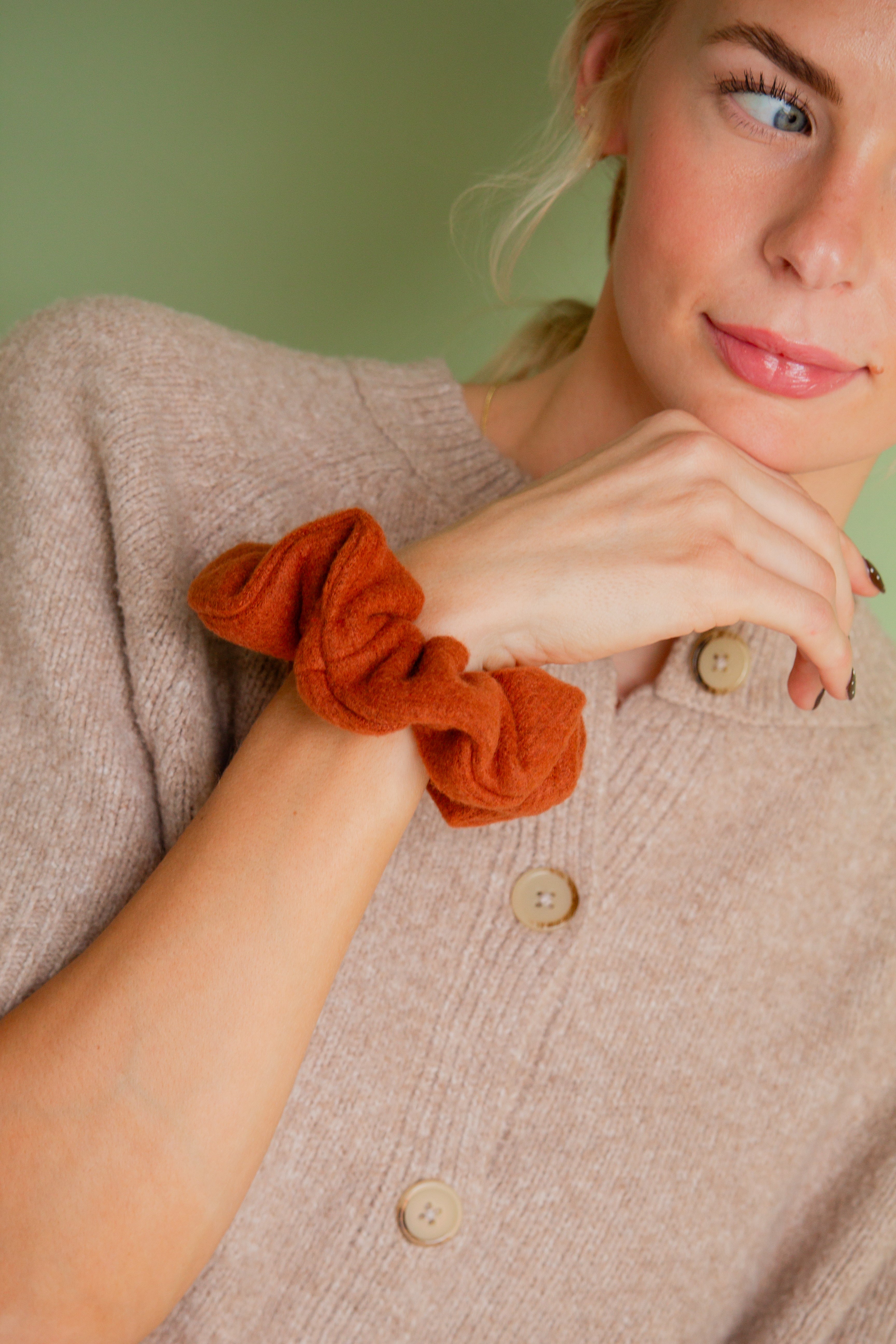 Cozy Rust Oversized Scrunchie