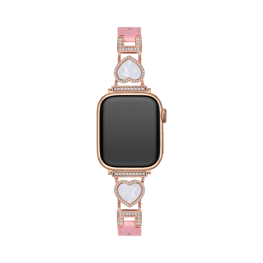 Love Sparkling Leather Watch Band for Apple Watch