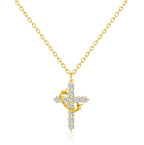 Simple Crown & Cross Pendant Choker Necklace