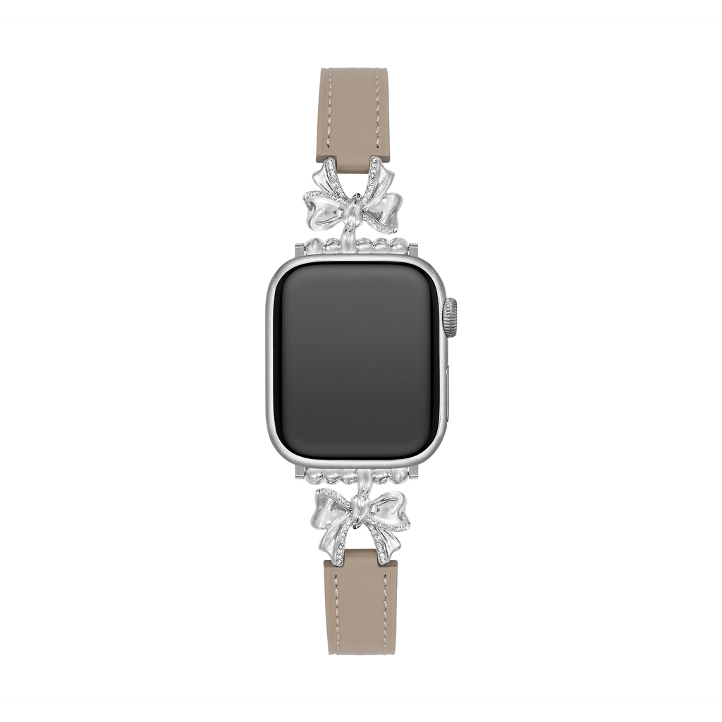14k Gold / Platinum Plated Bowknot Leather Watch Band for Apple Watch