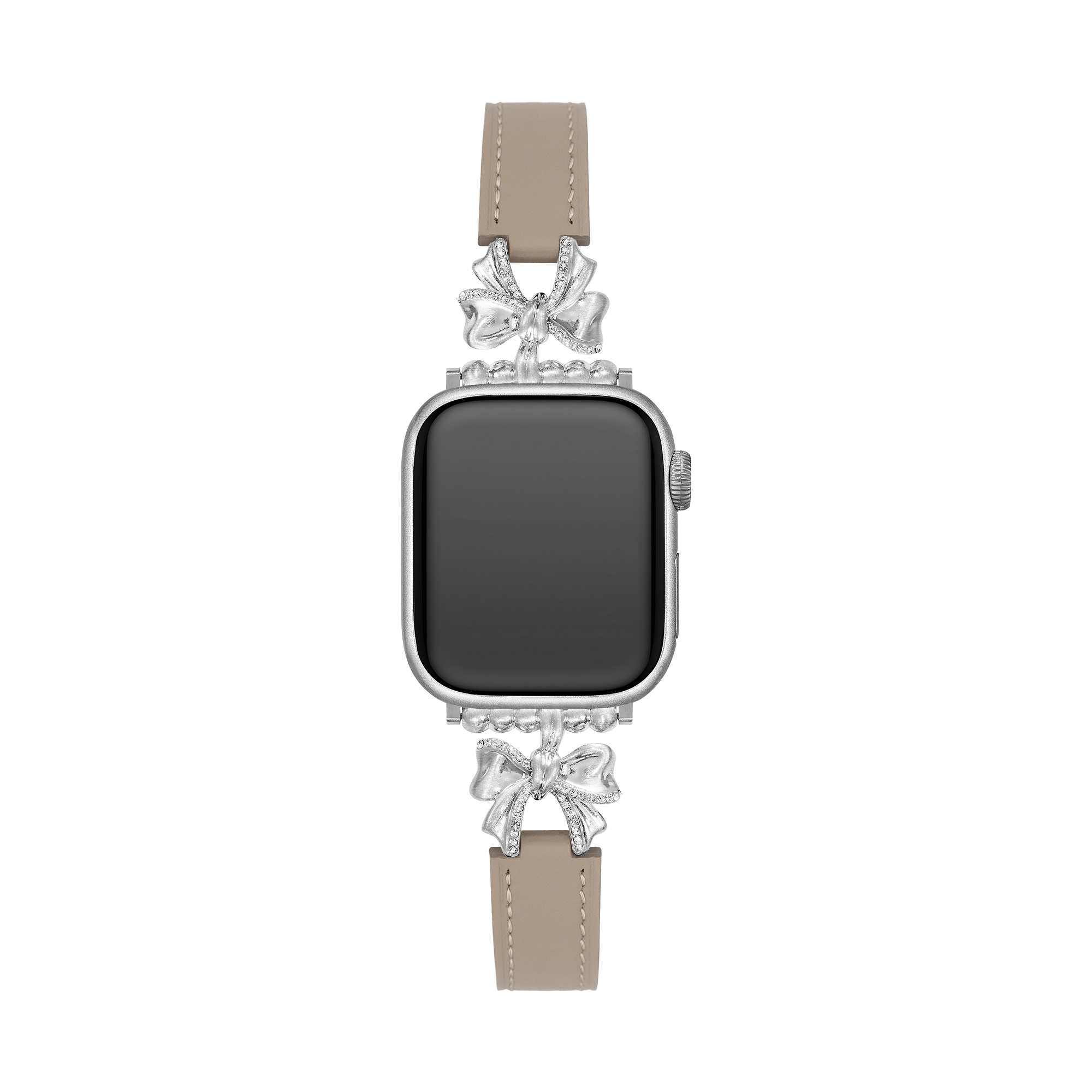 14k Gold / Platinum Plated Bowknot Leather Watch Band for Apple Watch