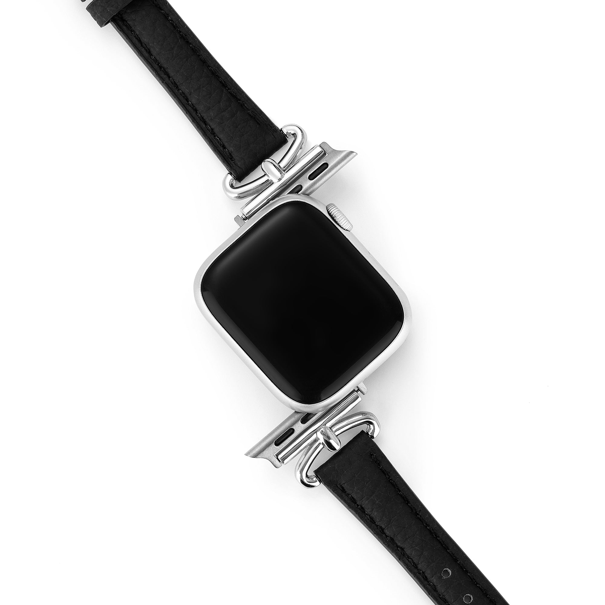 Metal Accented Leather Watch Band for Apple Watch