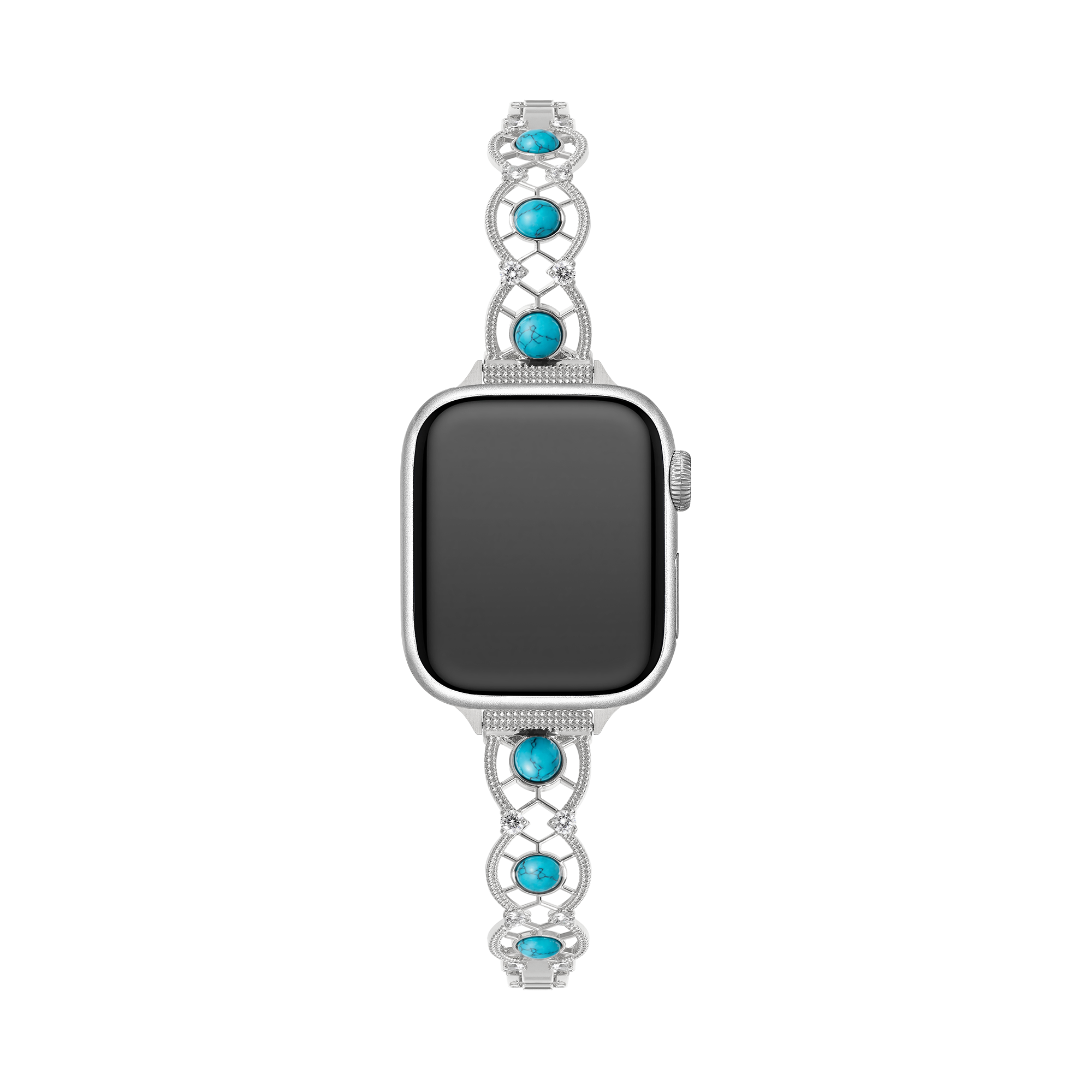 14k Gold / Platinum Plated Interwoven Stone Watch Band for Apple Watch