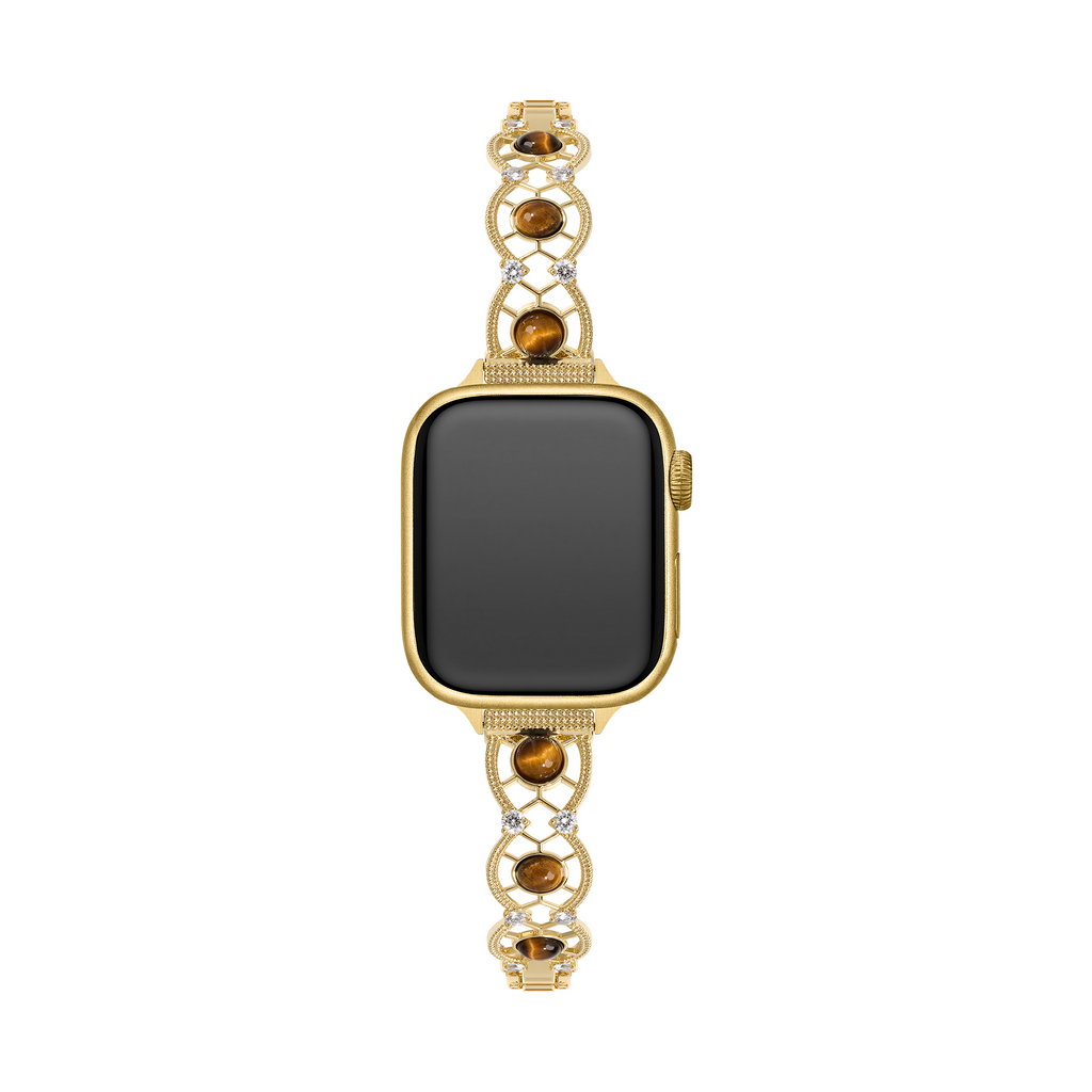 14k Gold / Platinum Plated Interwoven Stone Watch Band for Apple Watch