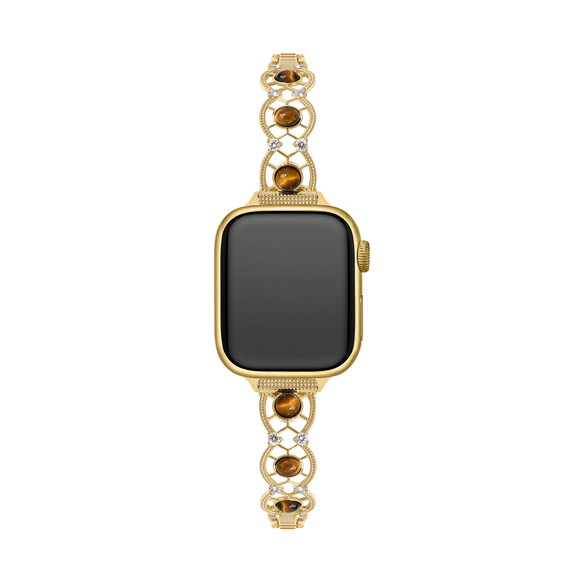 14k Gold / Platinum Plated Interwoven Stone Watch Band for Apple Watch