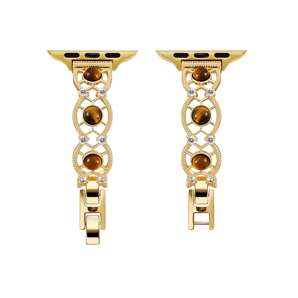 14k Gold / Platinum Plated Interwoven Stone Watch Band for Apple Watch