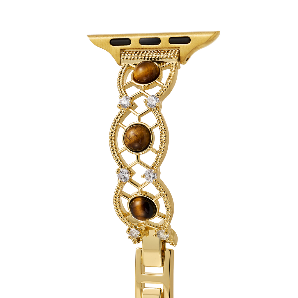14k Gold / Platinum Plated Interwoven Stone Watch Band for Apple Watch