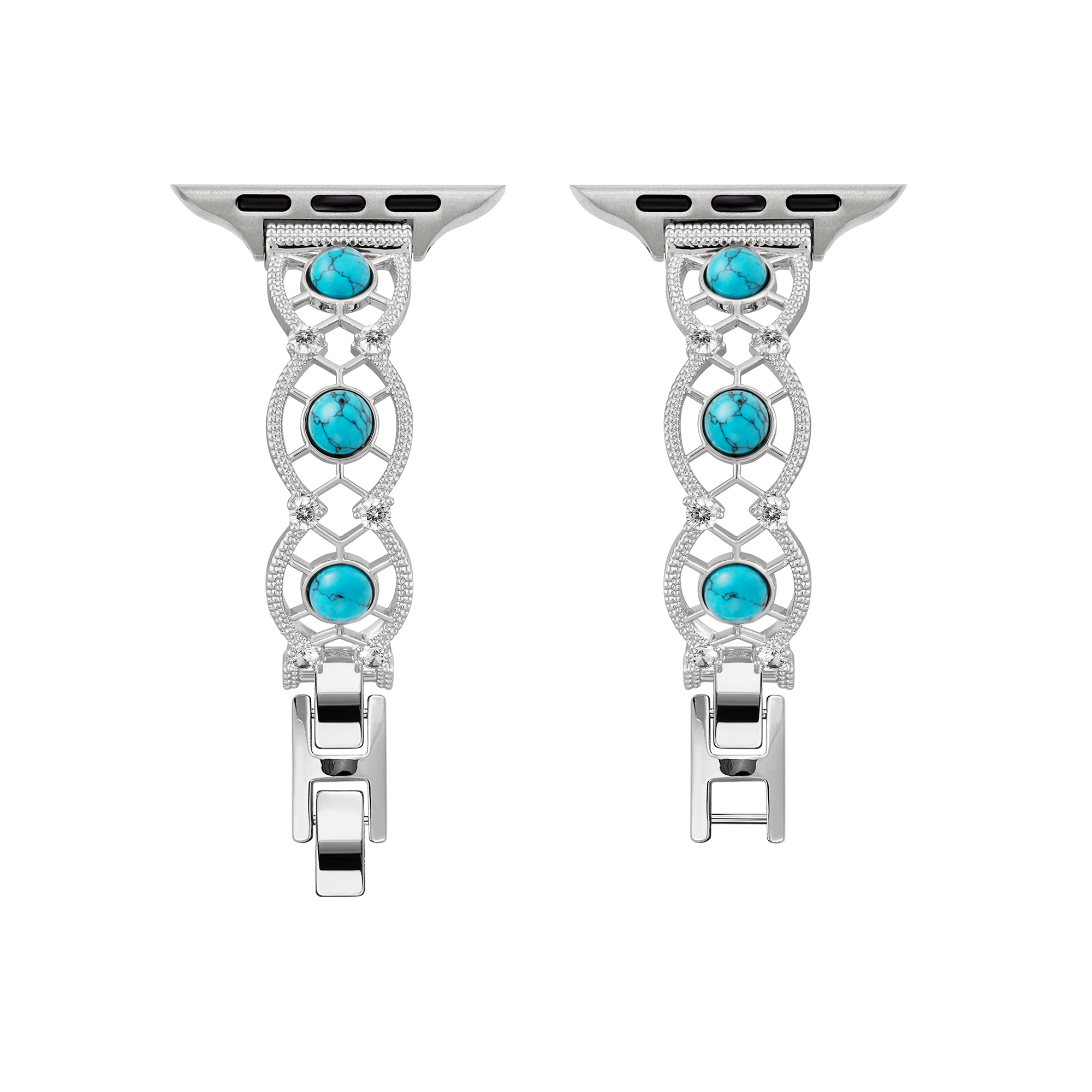 14k Gold / Platinum Plated Interwoven Stone Watch Band for Apple Watch
