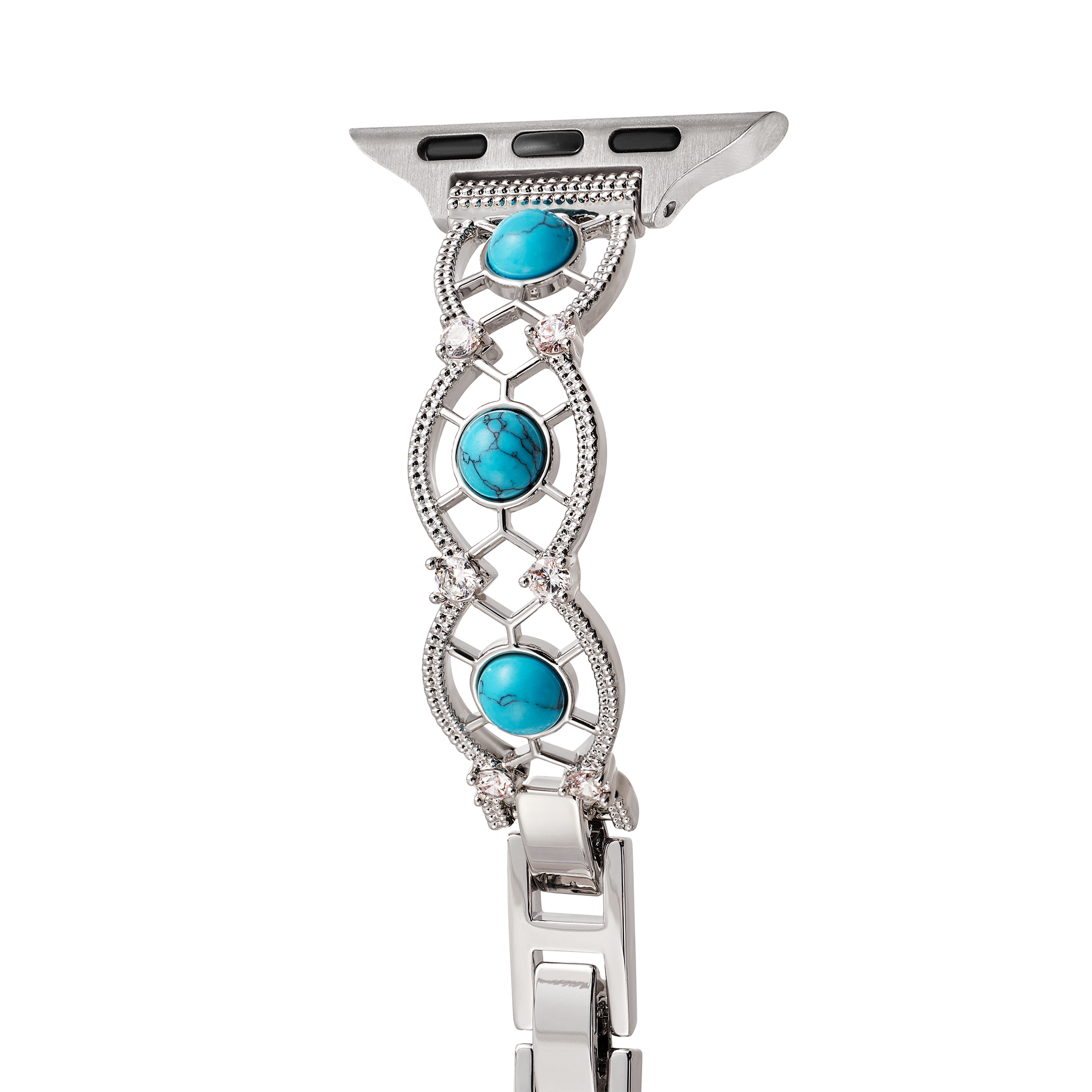 14k Gold / Platinum Plated Interwoven Stone Watch Band for Apple Watch